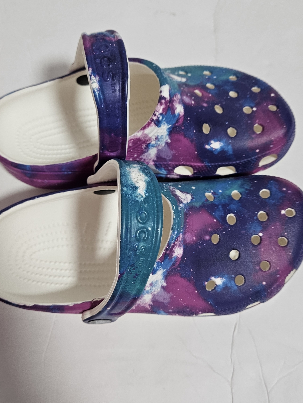 CROCS Kids Galaxy-Print Clog Sandals in Purple and Blue